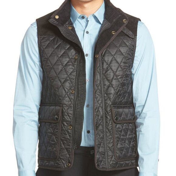 Burberry Brit Men's Rosston Diamond Quilted / Suede Vest - Picture 5 of 14